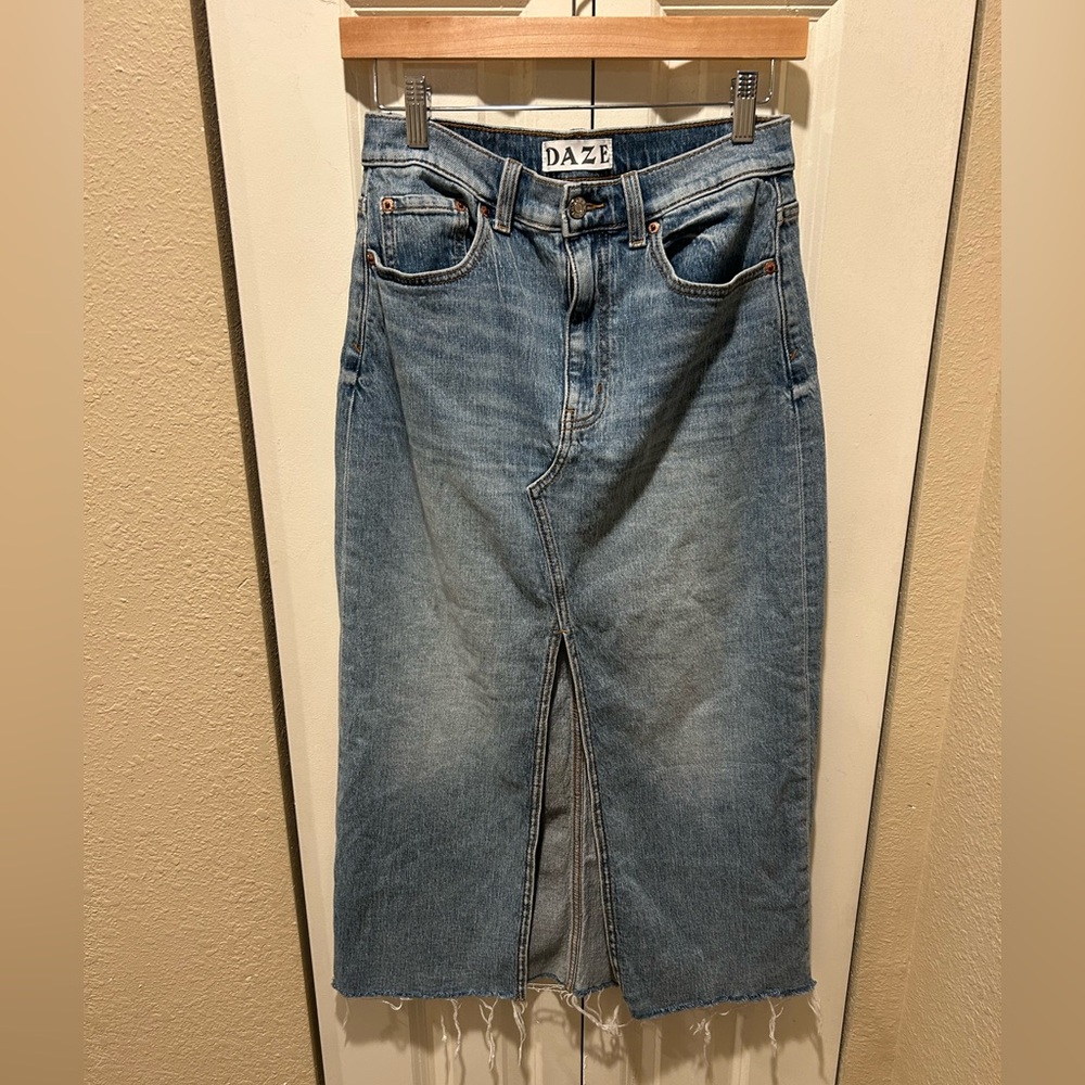 DAZE Girl Next Door Midi Skirt Organic Cotton , size 26 - Picture 5 of 9